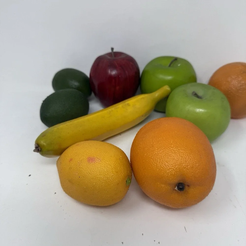 Lot Faux Fake Fruits - Realistic Apples Limes Oranges Bananas Lemons Decor